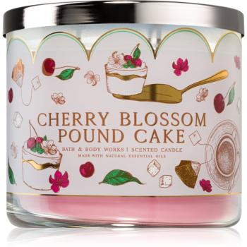 Bath & Body Works Cherry Blossom Pound Cake vonná svíčka 411 g