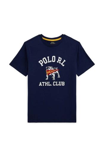 Dětské bavlněné tričko Polo Ralph Lauren tmavomodrá barva, s potiskem, 323952454001