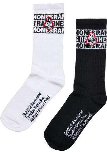 Mr. Tee Ramones Skull Socks 2-Pack black/white - 35–38