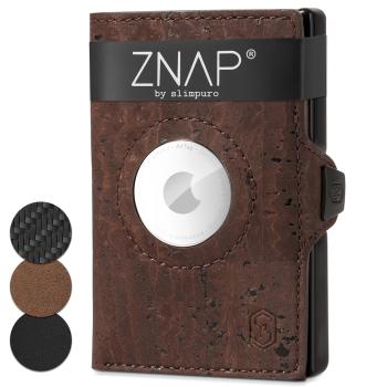 Slimpuro ZNAP Airtag Wallet, 8 karet, přihrádka na mince, 8,9 x 1,5 x 6,3 cm (Š x V x H), ochrana RFID