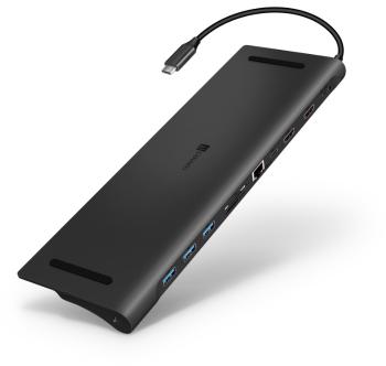 CONNECT IT USB-C dokovací stanice, 11v1 ,2xHDMI,RJ45, 3x USB,3,5mm, čtečka karet, externí, ANTRACITOVÝ