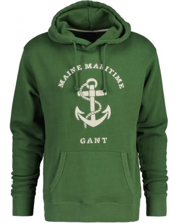 MIKINA GANT D2. MARITIME HOODIE LEAF GREEN