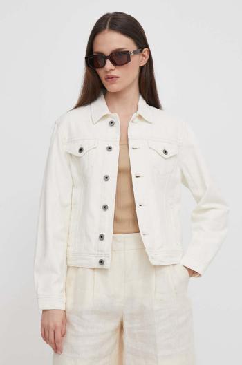 Džínová bunda Pepe Jeans REGULAR JACKET dámská, béžová barva, přechodná, PL402391TB7