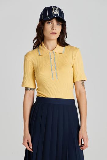 POLOKOŠILE GANT LIGHTWEIGHT RIBBED SS POLO DUSTY YELLOW