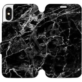 Flipové pouzdro na mobil Apple iPhone X - V056P Černý mramor (5903226110827)