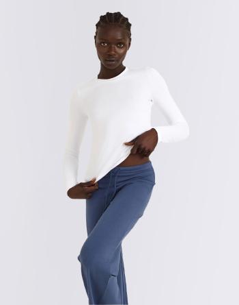 Tričko Organic Basics Everyday Regular Long Sleeve Tee White