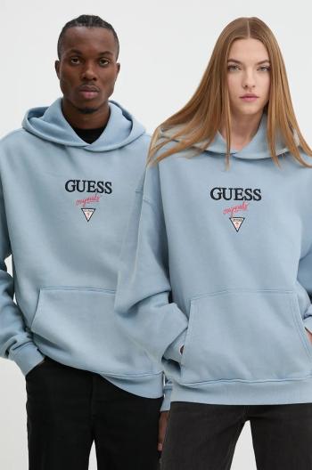 Mikina Guess Originals modrá barva, s kapucí, s aplikací, M4BQ29 K9V31