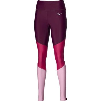 Mizuno CORE LONG TIGHT Dámské běžecké elastické kalhoty, vínová, velikost