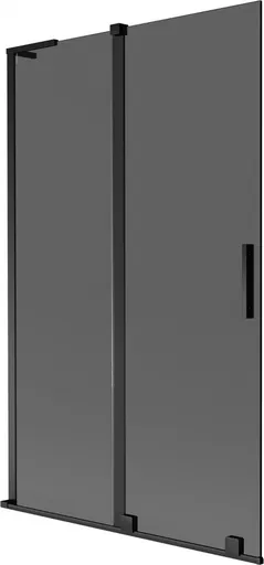MEXEN/S Velar L dvoukřídlá posuvná vanová zástěna 110 x 150, grafit, černá 896-110-003-41-70