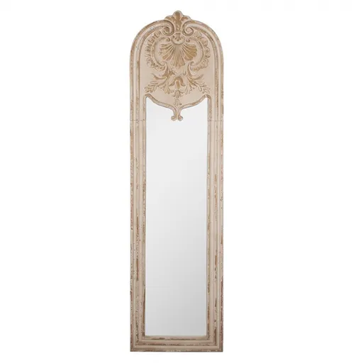 Béžové antik nástěnné zrcadlo s ornamenty Gital - 48*4*180 cm Clayre & Eef