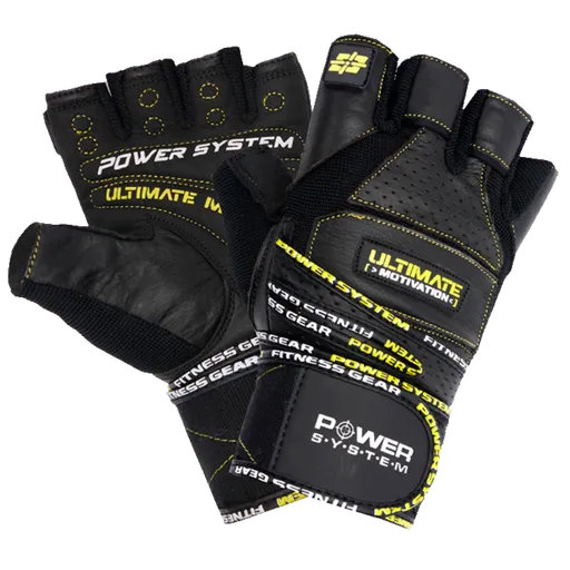 Power System Fitness rukavice ULTIMATE MOTIVATION černožluté - XXL