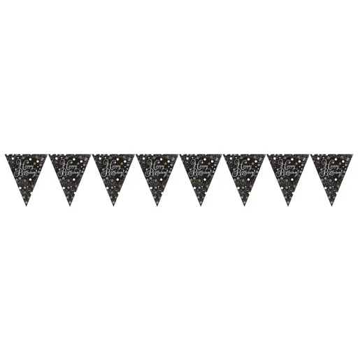 Amscan Banner Happy Birthday - třpytivě zlatá