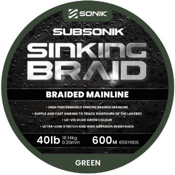 Sonik šňůra subsonik sinking braid green 0,20 mm 18,14 kg - 600 m