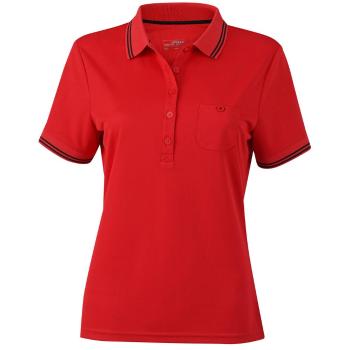 James & Nicholson Dámská sportovní polokošile JN701 - Červená / černá | XL