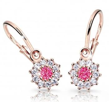 Cutie Jewellery Dětské náušnice z růžového zlata C2749-10-X-4 fuchsiová