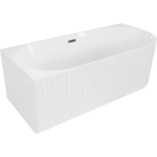 MEXEN/S Gia volně stojící rohová vana reliéf levá 170 x 80, bílá lesk, sifon a přepad grafit kartáčovaná 52701708000L-66