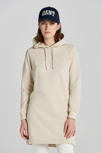 MIKINOVÉ ŠATY GANT REG TONAL SHIELD DRESS SOFT OAT