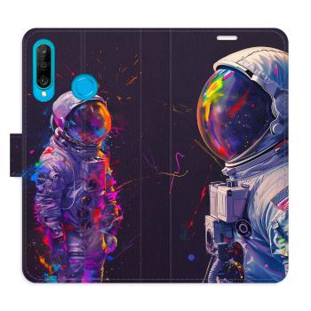 Flipové pouzdro iSaprio - Neon Astronaut 02 - Huawei P30 Lite