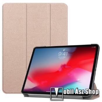 Notesz / mappa tok - ROSE GOLD - oldalra nyíló flip cover, TRIFOLD asztali tartó funkciós, mágneses záródás - APPLE iPad Pro 11 (2018)