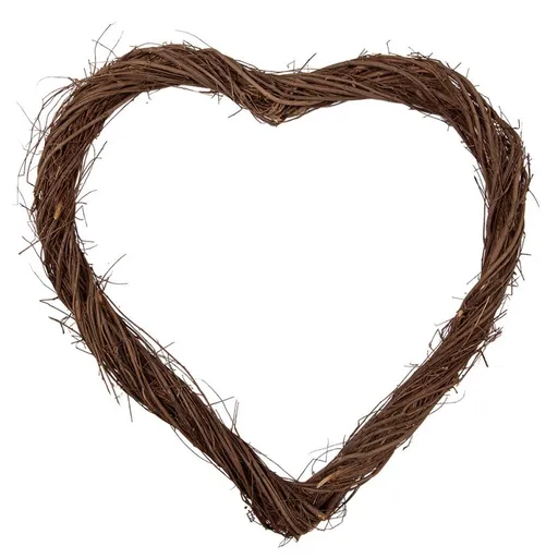 Přírodní hnědé proutěné srdce Woodly L - 50*5*50 cm 6RO0606L