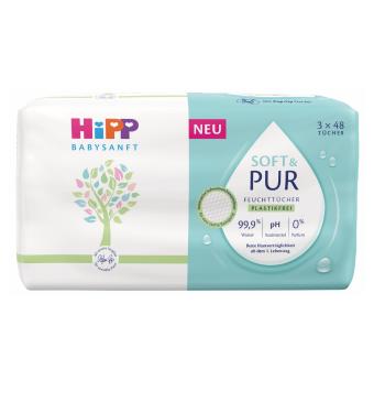 Hipp Babysanft Čisticí vlhčené ubrousky Soft & Pur 3x48 ks