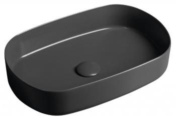 ISVEA INFINITY OVAL keramické umyvadlo na desku, 55x36cm, antracit 10NF65055-2C