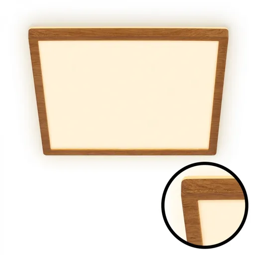 BRILONER Tava Wood LED stropní svítidlo, přímé a nepřímé osvětlení, ploché, imitace dřeva, 29x29 cm 7452314