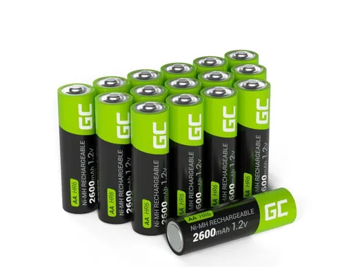 Green Cell 16x Dobíjecí baterie AA HR6 2600mAh Batterie Ni-MH