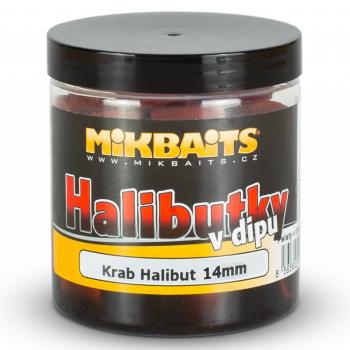 Mikbaits pelety halibutky v dipu 14 mm 250 ml - krab halibut