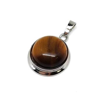 Kerek medál fém tigrisszem 2cm