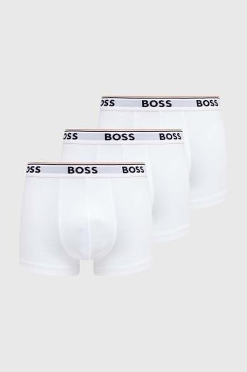 Boxerky BOSS 3-pack pánské, bílá barva, 50475274