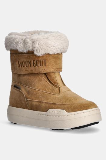 Dětské sněhule Moon Boot JR PARK STRAP BOOT SUEDE hnědá barva, 80D3440040