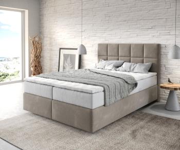 Boxspring postel Dream-Fine 140x200 cm béžová mikrovlákno
