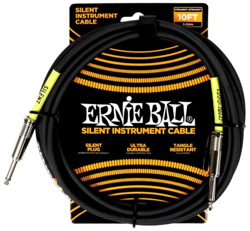 Ernie Ball Classic Silent Instrument Cable Straight/Straight 20ft Blac