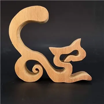 AMADEA Dřevěná kočka, masivní dřevo, 15x13,5x3 cm (26065-0O)