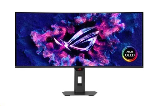 ASUS LCD ROG Strix OLED XG34WCDG, 34" 3440x1440, 250nits, 175Hz, 0, 03ms, 178/178, USB, DP, HDMI, Audio, VESA, Black