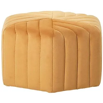 Sametový BELIANI puf 29 × 53 × 48 cm žlutý MURIETTA (beliani_196033)