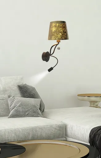 nástěnná lampa apeti saria led+8w led černá zlatá