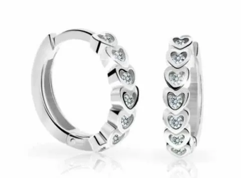Cutie Diamonds Dětské kruhové náušnice z bílého zlata s brilianty C3340-10-10-X-2-D