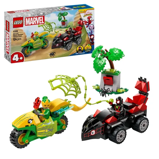 LEGO® Marvel 11198 Spin, Electro a honička s dinosauřím vozidlem