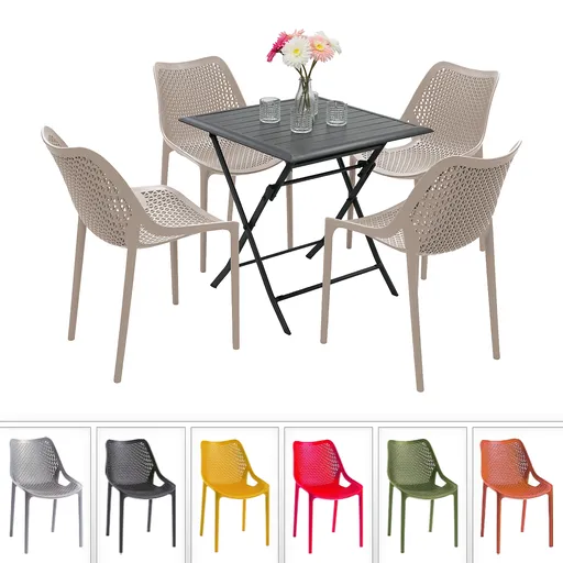 Zahradní sestava DUBLIN/LUXOR 1+4 (různé barvy) černá