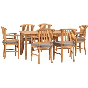 7dílný zahradní jídelní set s poduškami masivní teakové dřevo, 3060027 (3060027)