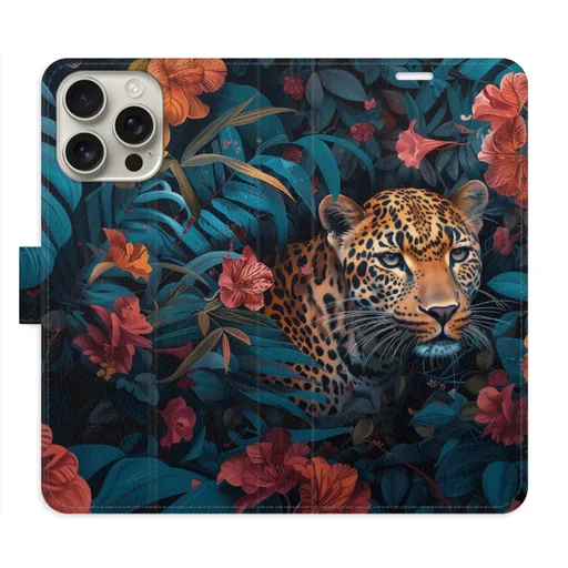 Flipové pouzdro iSaprio - Flower Jaguar 02 - iPhone 16 Pro Max