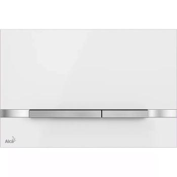 Alcadrain Ovládacie tlačidlo pre predstenové inštalačné systémy, nerez-biela lesk STRIPE-WHITE STRIPE-WHITE