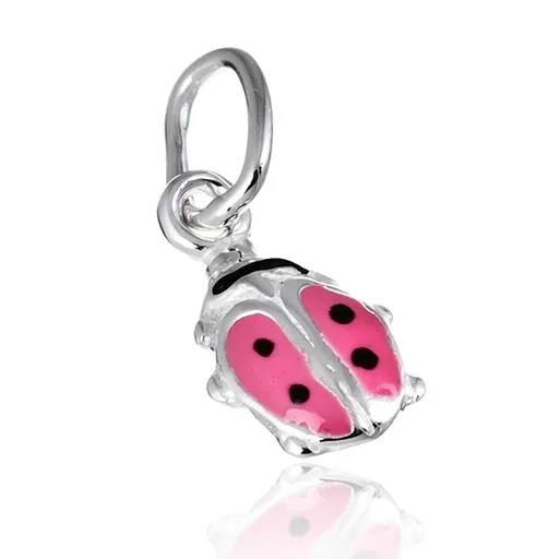 Přívěsek ze stříbra 925 - růžová beruška