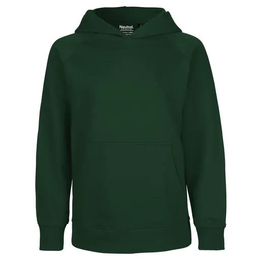 Neutral Dětská mikina s kapucí z organické Fairtrade bavlny - Lahvově zelená | 128/134