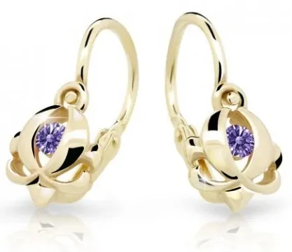 Cutie Jewellery Zlaté dětské náušnice C2218-10-X-1 fialová