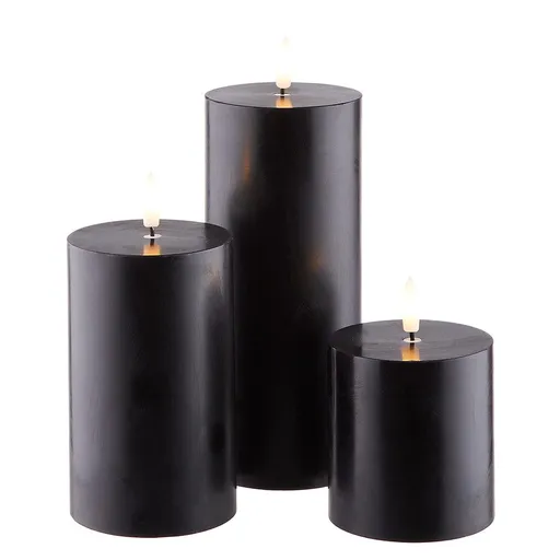NORDIC LIGHT LED Svíčky 3 ks - černá