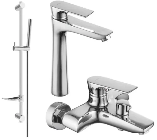 MEXEN/S Axel DF70 SET vanová a umyvadlová baterie, chrom 73813DF70-00