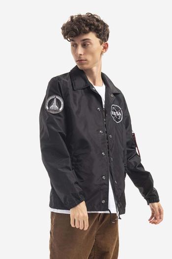 Bunda Alpha Industries Nasa Coach Jacket 126137 03 pánská, černá barva, přechodná